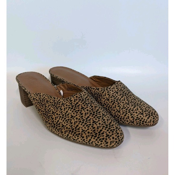 Universal Thread Shoes - Universal Thread Leopard Print Tan and Black Slip-On Mules